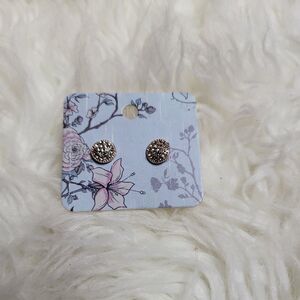 𝅺Aldo rose gold circle rhinestone post earrings